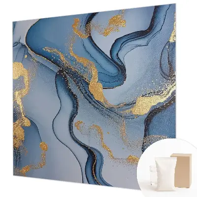 Fototapete fürs Schlafzimmer mit blauem Wellendesign