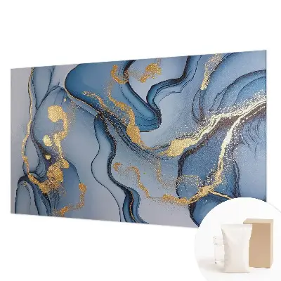 Fototapete fürs Schlafzimmer mit blauem Wellendesign