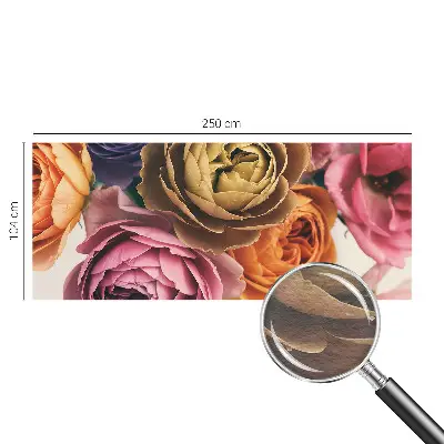 Vliestapete fürs Wohnzimmer mit bunten Rosen