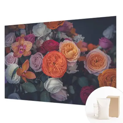 Fototapete aus Vlies mit buntem Blumenstrauß als Motiv