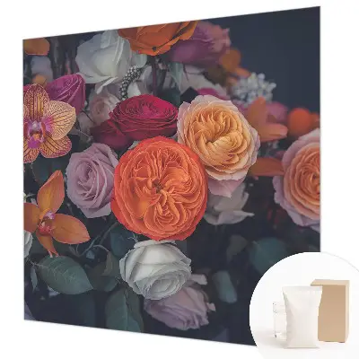 Fototapete aus Vlies mit buntem Blumenstrauß als Motiv