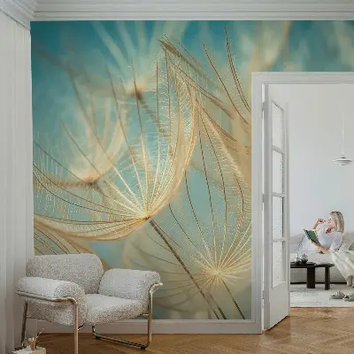 Motivtapete aus Vlies mit ätherischem Löwenzahn-Motiv