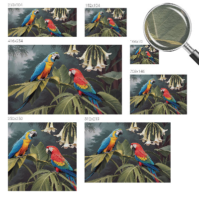 Vlies-Fototapete Bunte Papageien