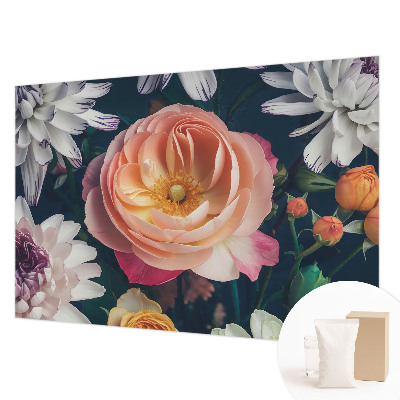 Vliestapete fürs Wohnzimmer mit floralem Motiv