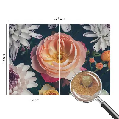Vliestapete fürs Wohnzimmer mit floralem Motiv