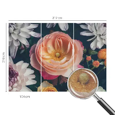 Vliestapete fürs Wohnzimmer mit floralem Motiv