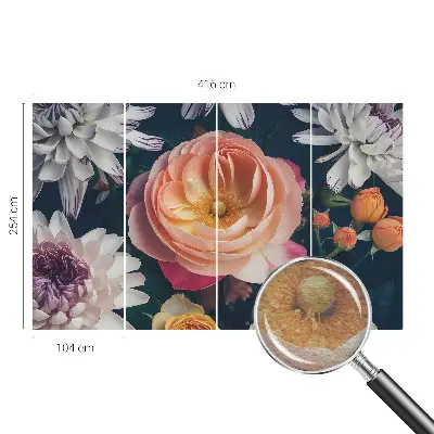 Vliestapete fürs Wohnzimmer mit floralem Motiv