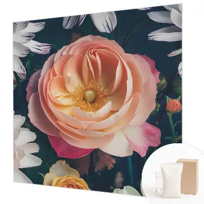 Vliestapete fürs Wohnzimmer mit floralem Motiv
