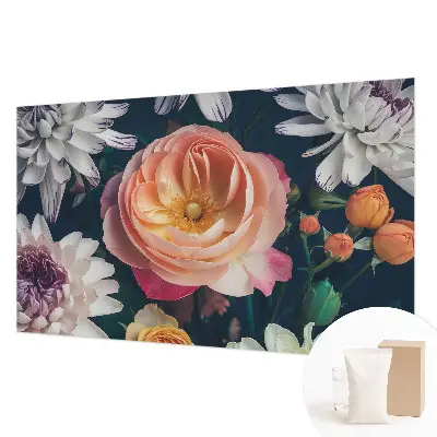 Vliestapete fürs Wohnzimmer mit floralem Motiv