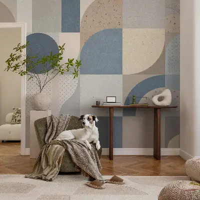 Moderne Vlies-Fototapete mit geometrischem Mosaikmotiv
