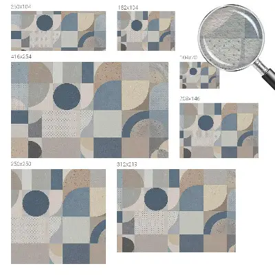 Moderne Vlies-Fototapete mit geometrischem Mosaikmotiv