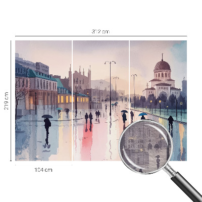 Fototapete nach Maß mit dem Motiv „Ein Spaziergang im Regen“