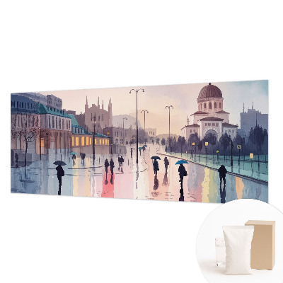 Fototapete nach Maß mit dem Motiv „Ein Spaziergang im Regen“