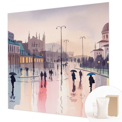 Fototapete nach Maß mit dem Motiv „Ein Spaziergang im Regen“