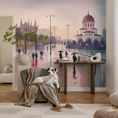 Fototapete nach Maß Ein Spaziergang im Regen