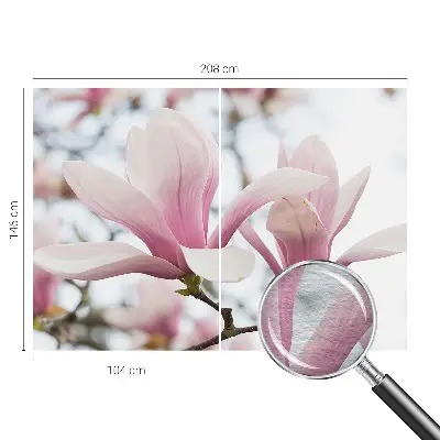 Dekorative Wand-Fototapete mit Motiv von Magnolienblüten