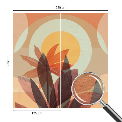 Vlies-Fototapete fürs Wohnzimmer mit floraler abstrakter Musterung