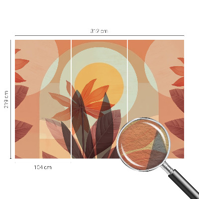 Vlies-Fototapete fürs Wohnzimmer mit floraler abstrakter Musterung