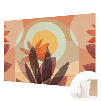 Vlies-Fototapete fürs Wohnzimmer mit floraler abstrakter Musterung