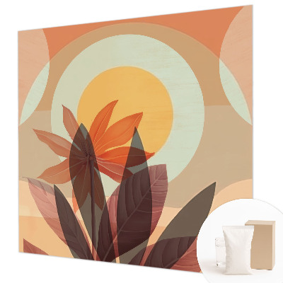 Vlies-Fototapete fürs Wohnzimmer mit floraler abstrakter Musterung