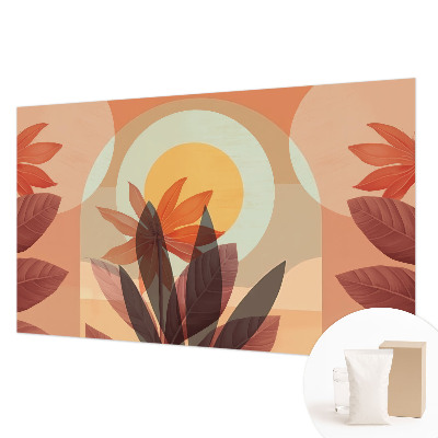 Vlies-Fototapete fürs Wohnzimmer mit floraler abstrakter Musterung