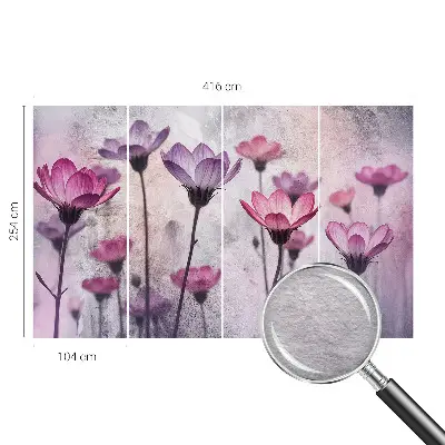 Vliestapete fürs Schlafzimmer mit pastellfarbenem Blumenmotiv