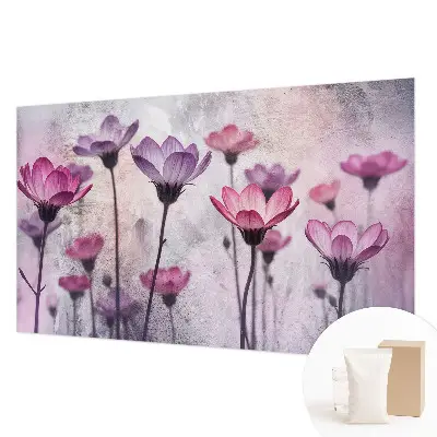 Vliestapete fürs Schlafzimmer mit pastellfarbenem Blumenmotiv