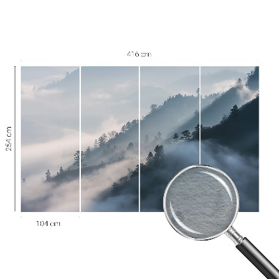 Bedruckte Vlies-Fototapete mit nebliger Landschaft als Motiv