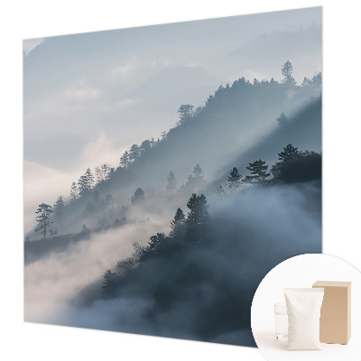 Bedruckte Vlies-Fototapete mit nebliger Landschaft als Motiv