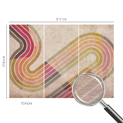 Moderne Vlies-Fototapete mit geometrischem Linienmotiv