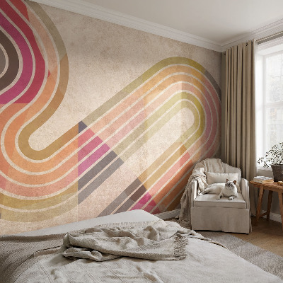 Moderne Vlies-Fototapete mit geometrischem Linienmotiv