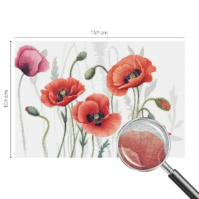 Wand-Fototapete mit Motiv roter Mohnblumen