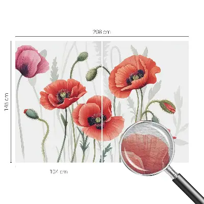 Wand-Fototapete mit Motiv roter Mohnblumen