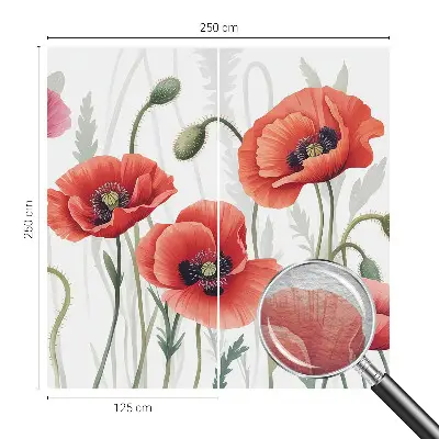 Wand-Fototapete mit Motiv roter Mohnblumen