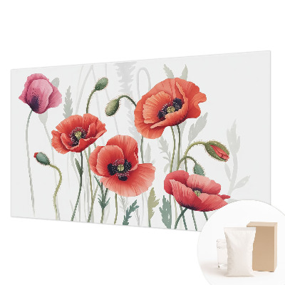 Wand-Fototapete Rote Mohnblumen