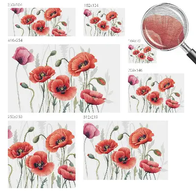 Wand-Fototapete mit Motiv roter Mohnblumen