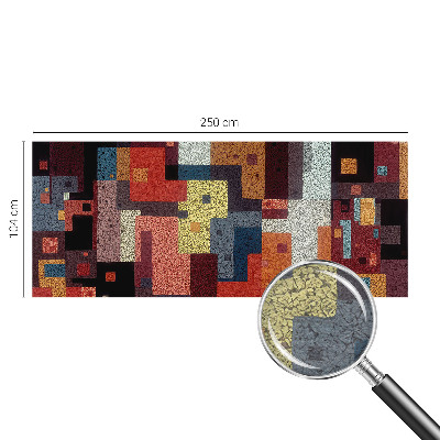 Fototapete fürs Schlafzimmer mit bunten Formen als dekoratives Wandmotiv