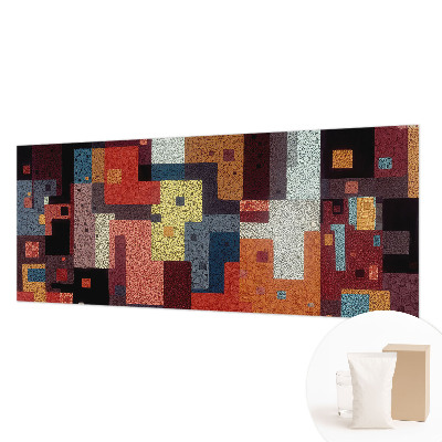 Fototapete fürs Schlafzimmer mit bunten Formen als dekoratives Wandmotiv