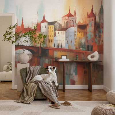 Fototapete fürs Kinderzimmer mit stadtkulisse