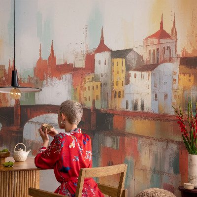 Fototapete fürs Kinderzimmer mit stadtkulisse
