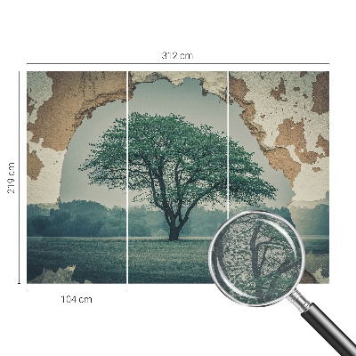 Bedruckte Vlies-Fototapete mit Motiv eines einsamen Baumes