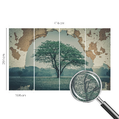 Bedruckte Vlies-Fototapete mit Motiv eines einsamen Baumes