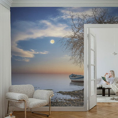 Vliestapete fürs Wohnzimmer mit einem Motiv einer friedlichen Landschaft
