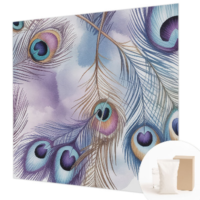 Moderne Vlies-Fototapete mit Pfauenfeder-Motiv