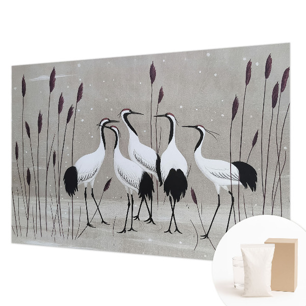 Wand-Fototapete mit dem Motiv eines Kranichscharms