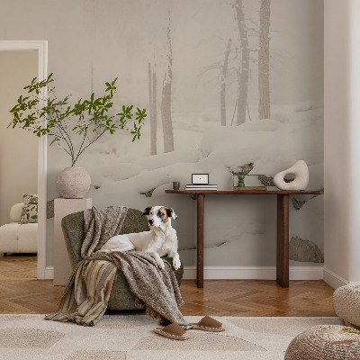 Wandtapete verschneiter Wald