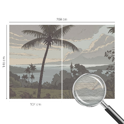 Dekorative Wand-Fototapete mit exotischer Landschaft als Motiv