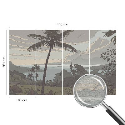 Dekorative Wand-Fototapete mit exotischer Landschaft als Motiv