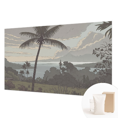 Dekorative Wand-Fototapete mit exotischer Landschaft als Motiv