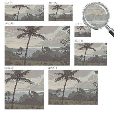 Dekorative Wand-Fototapete mit exotischer Landschaft als Motiv
